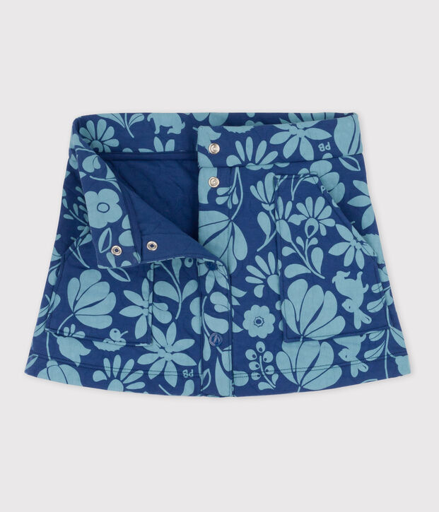 Girls' Printed Quilted Tube Knit Skirt blue/blue
