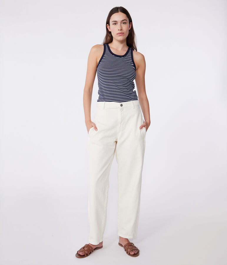 Women's iconic striped cotton tank top blue/white