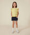 Girls' Stripy Slub Jersey T-shirt NECTAR yellow/AVALANCHE