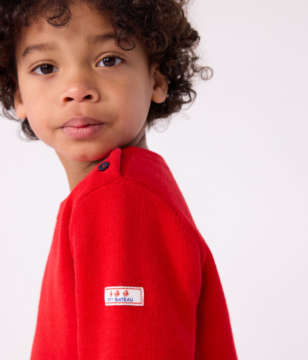 Children's wool and cotton jumper red