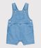 Babies' short lightweight denim dungarees blue