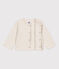 Babies' Plain Thick Jersey Cardigan MONTELIMAR CHINE beige