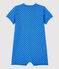 Babies' Spotted Organic Cotton Playsuit BRASIER blue/MARSHMALLOW grey