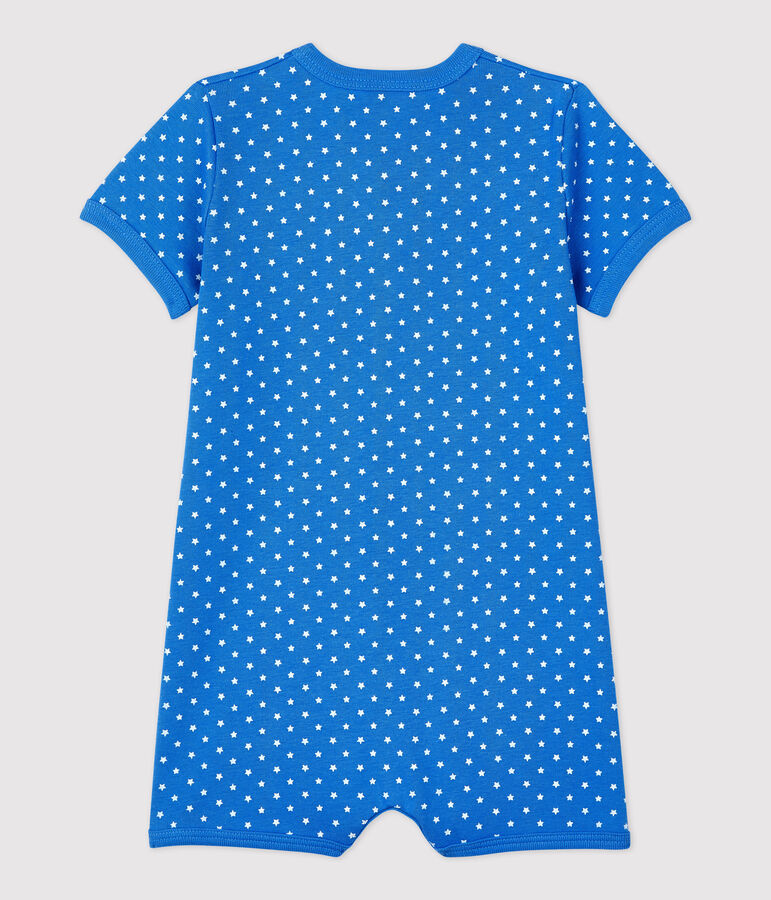 Babies' Spotted Organic Cotton Playsuit blue/white