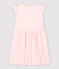 Girls' Short-Sleeved Cotton Dress white/pink