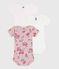 Pack of short-sleeved floral-print cotton bodies for babies variante 1