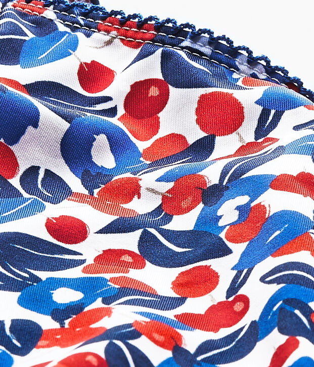 Baby girl's flower print swimsuit white/multicolor