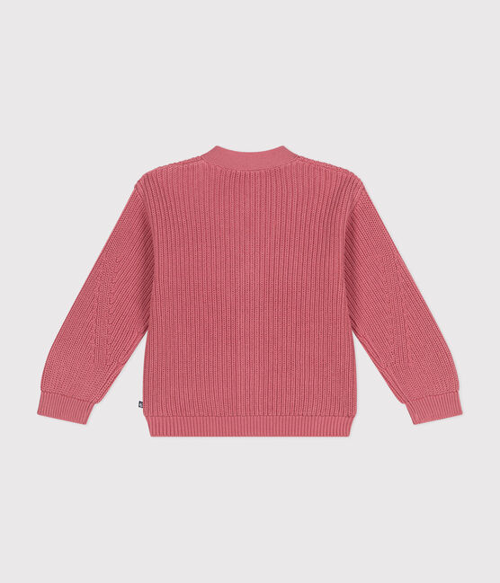 Little girls' cotton cardigan ROSEWOOD pink