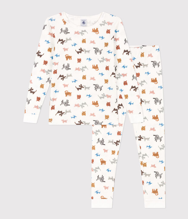 Children's Unisex Snugfit Cotton Pyjamas white/multicolor