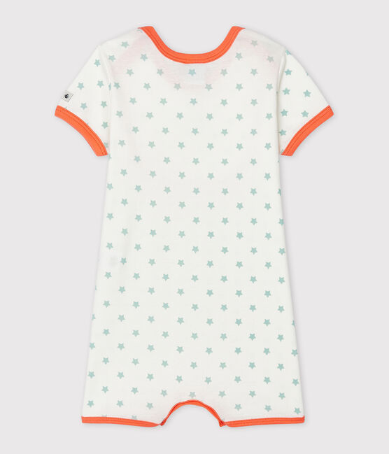 Baby Boys' Ribbed Playsuit MARSHMALLOW white/VERGLAS green