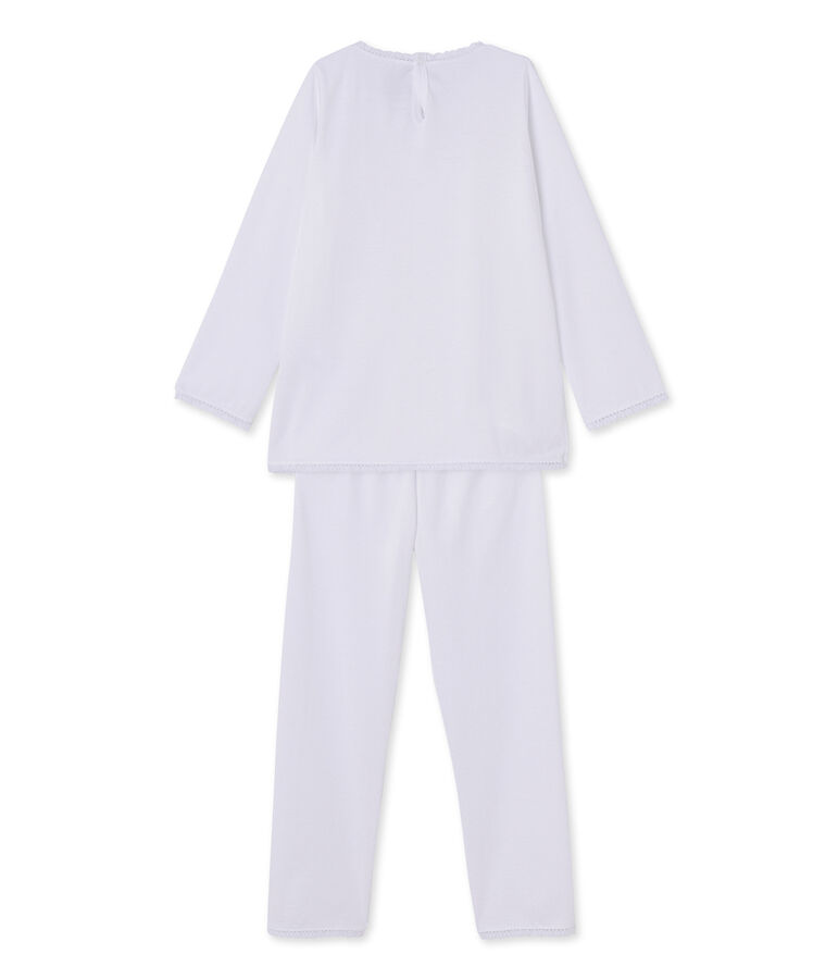 Pyjama fille &agrave; pois white