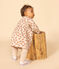 Babies' Long-Sleeved Patterned Quilted Tube Knit Dress AVALANCHE white/MULTICO