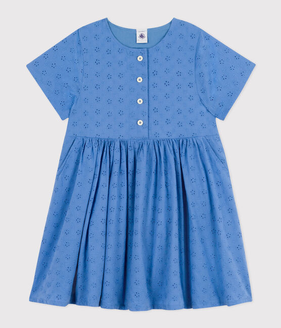 Girls' Short-sleeved English embroidery Dress GAULOISE blue