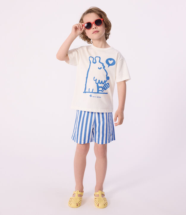 Children's short-sleeved cotton T-shirt white