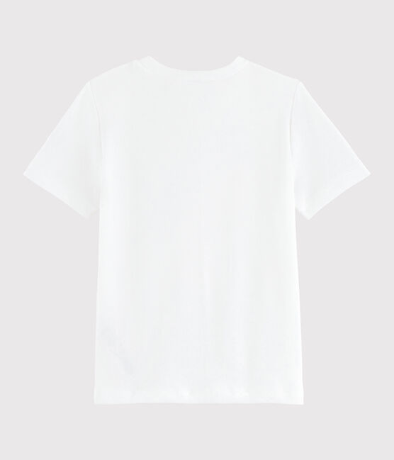 Girls' silkscreen print T-shirt ECUME white