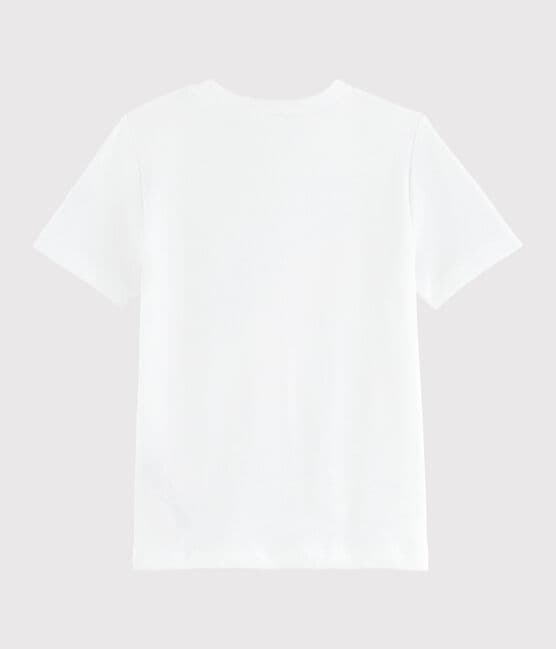 Girls' silkscreen print T-shirt ECUME white
