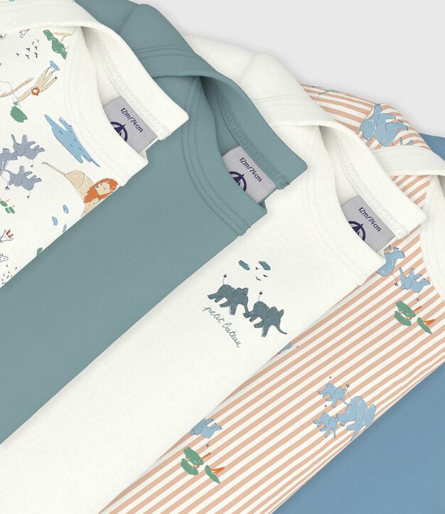 Pack of babies' short sleeved printed cotton bodies multicolor