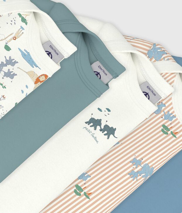 Pack of babies' short sleeved printed cotton bodies multicolor