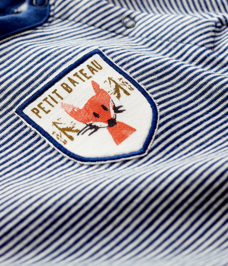 Babies' Wool/Cotton T-Shirt blue/white