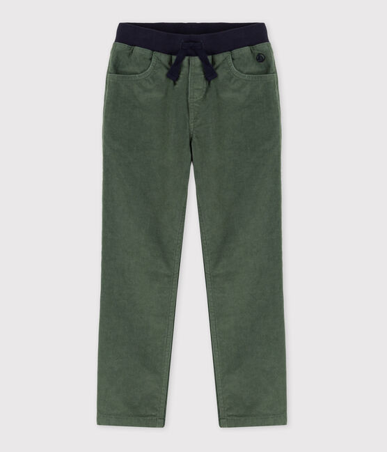 Unisex Straight-Fit Medium Velour Trousers VALLEE green