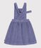Children's plain corduroy dungaree dress purple