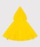 Baby rain cape in cotton and coated knit fabric yellow