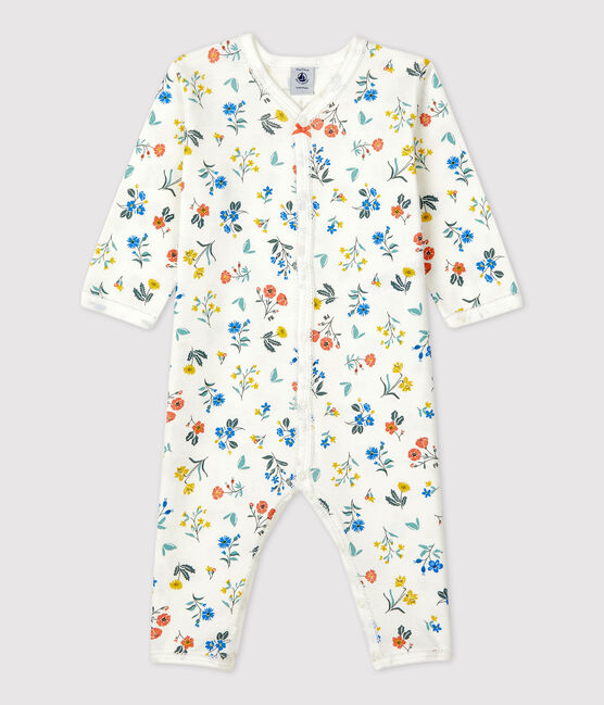 Babies' Floral Footless Cotton Sleepsuit MARSHMALLOW white/MULTICO white