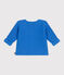 Babies' moss stitch cotton cardigan EDNA blue