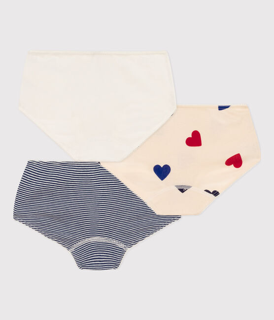 Girls' Tri-Heart Patterned Cotton Hipsters - 3-Pack variante 1