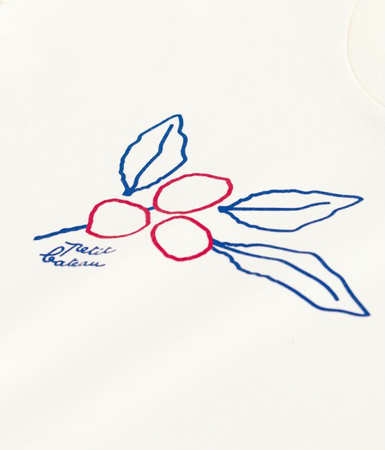 Children's short-sleeved printed T-shirt MILK Ecru