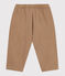 Babies' trousers in plain cotton with a badge, cargo style ROCHE CLAIR beige