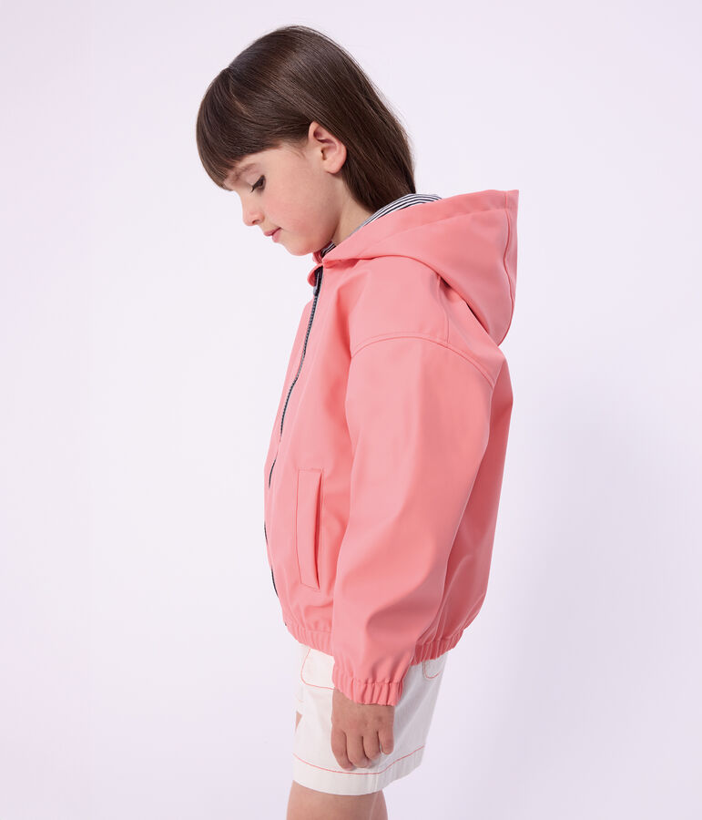Children's jacket in plain PU pink