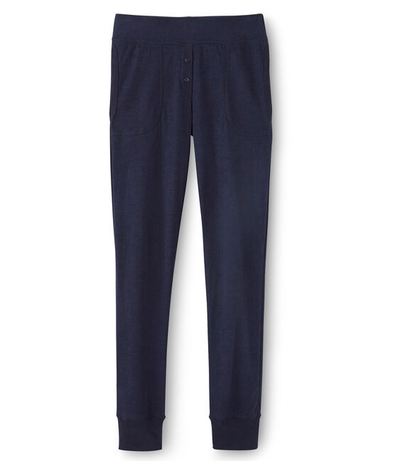 Women's extra-fine tube knit leggings-style pants SMOKING blue