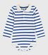 Babies' stripy cotton body with a polo shirt collar