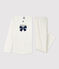 Girls' Spotted Organic Cotton Pyjamas MARSHMALLOW white/MEDIEVAL blue