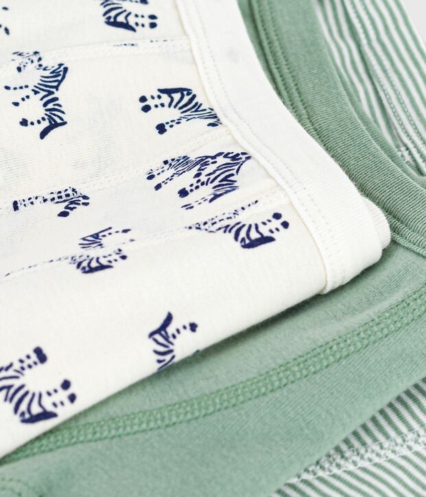 Pack of children's zebra print cotton boxers with covered waistbands multicolor