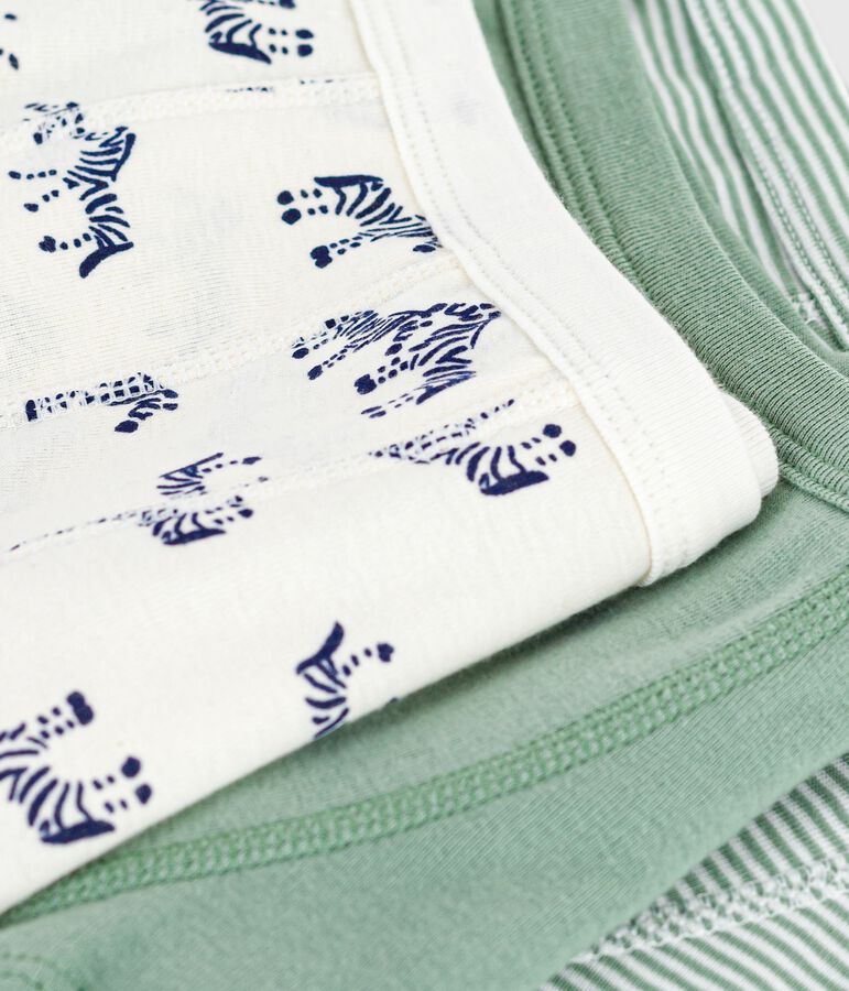 Pack of children's zebra print cotton boxers with covered waistbands multicolor