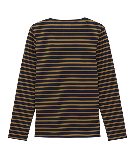 iconic men's breton top SMOKING blue/BRINDILLE brown