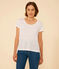 Women's Straight Round-Neck Linen T-Shirt ECUME white