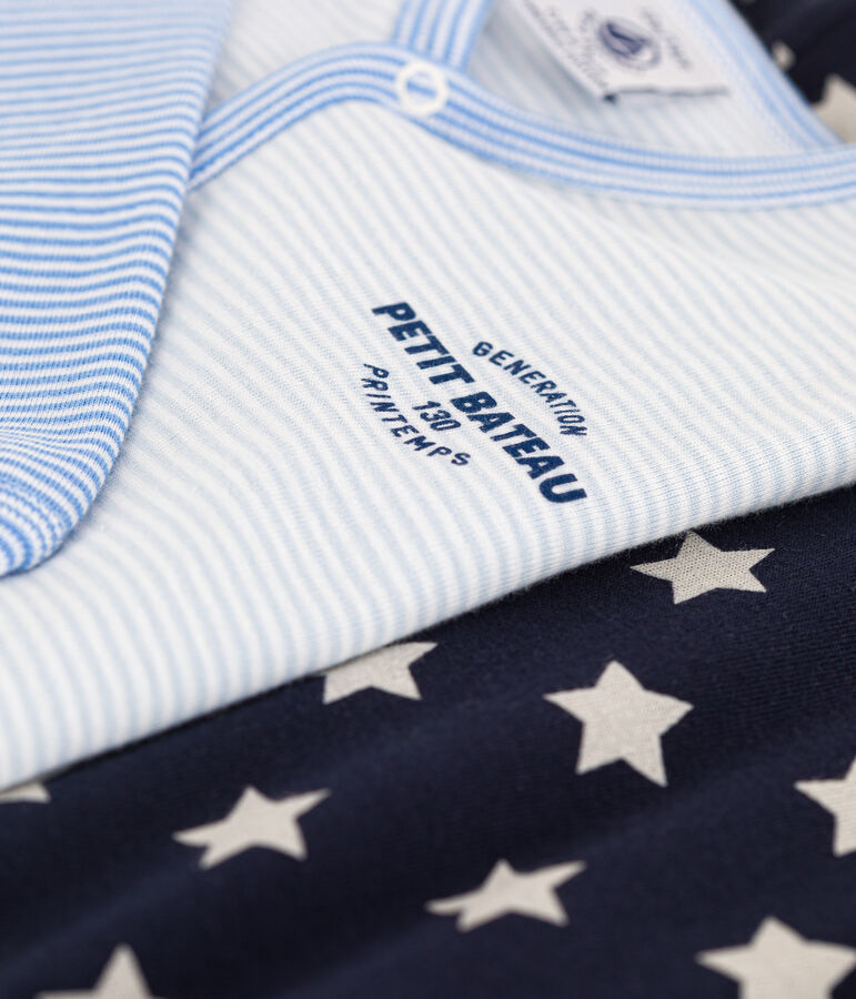 Pinstripes and Stars Cotton Sleepsuits - 2-Pack multicolor