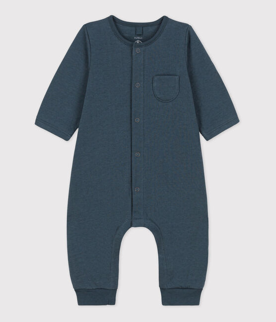 Babies' Plain Organic Tube Knit Long Playsuit DUCKY