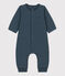 Babies' Plain Organic Tube Knit Long Playsuit DUCKY