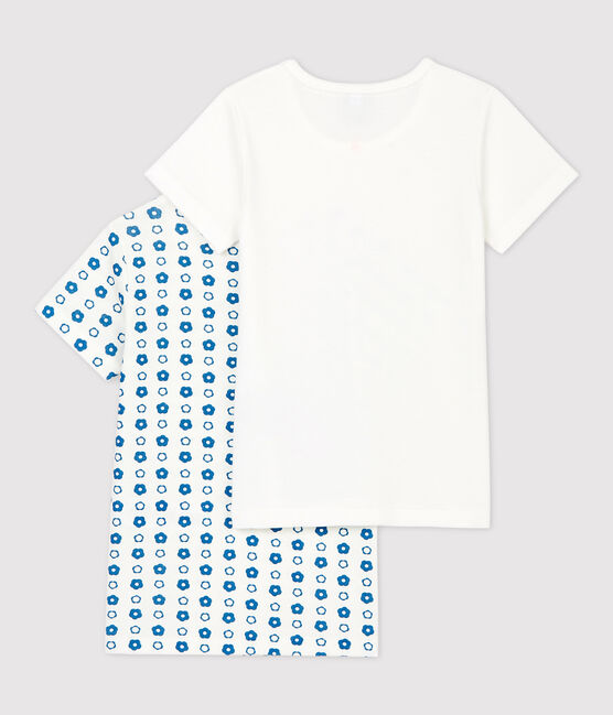 Girls' Graphic Floral Print Short-Sleeved Organic Cotton T-Shirts - 2-Pack variante 1