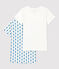 Girls' Graphic Floral Print Short-Sleeved Organic Cotton T-Shirts - 2-Pack variante 1