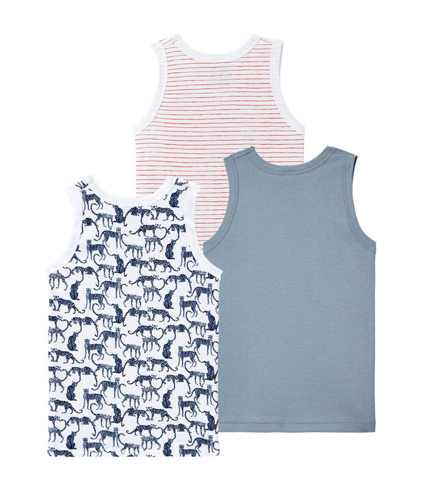Set of 3 boys' tank tops white