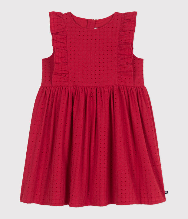 Children's sleeveless cotton dress red