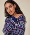 Women's wool and cotton jacquard jumper MEDIEVAL blue/MULTICO white
