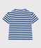 Children's short-sleeved cotton polo shirt blue/white