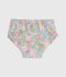 Babies' ruffled floral print swim pants blue/multicolor