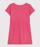 Children's short-sleeved plain cotton dress PEONIA pink